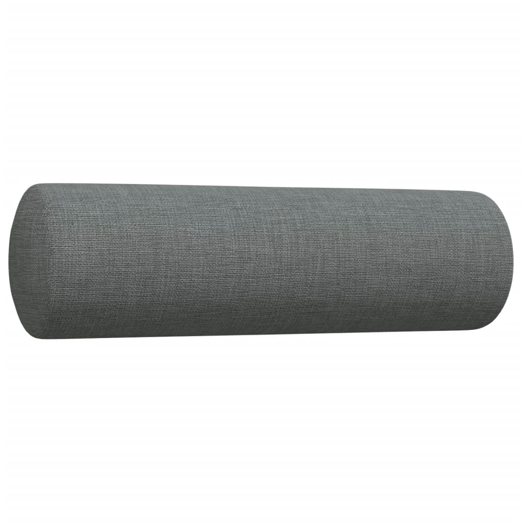 3pcs conjunto sofás c/ almofadões/apoio pés tecido cinza-escuro - Image 6