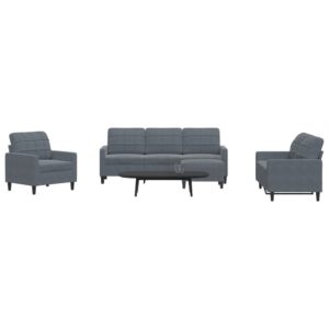4 pcs conjunto de sofás com almofadões veludo cinzento-escuro