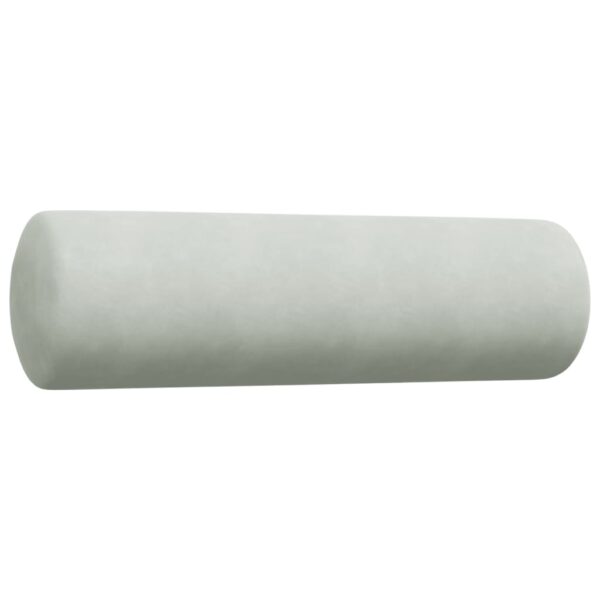 2 pcs conjunto sofás com almofadões e rolos veludo cinza-claro - Image 5