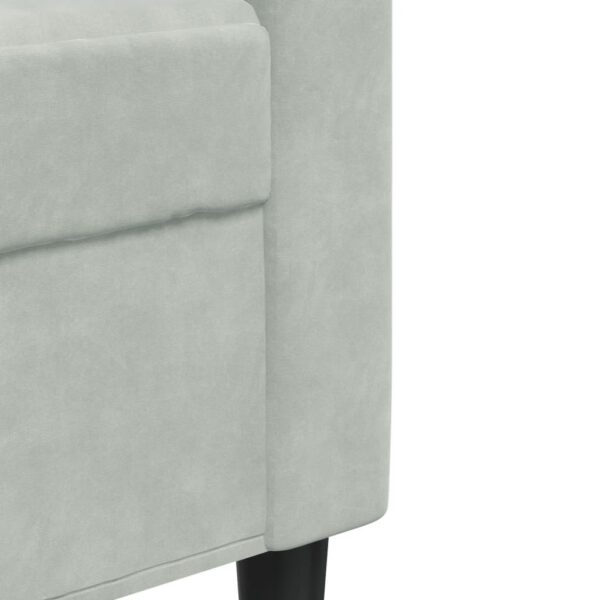 2 pcs conjunto sofás com almofadões e rolos veludo cinza-claro - Image 6