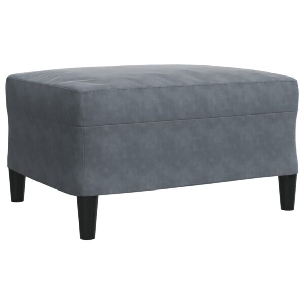 4 pcs conjunto de sofás com almofadões veludo cinzento-escuro - Image 6
