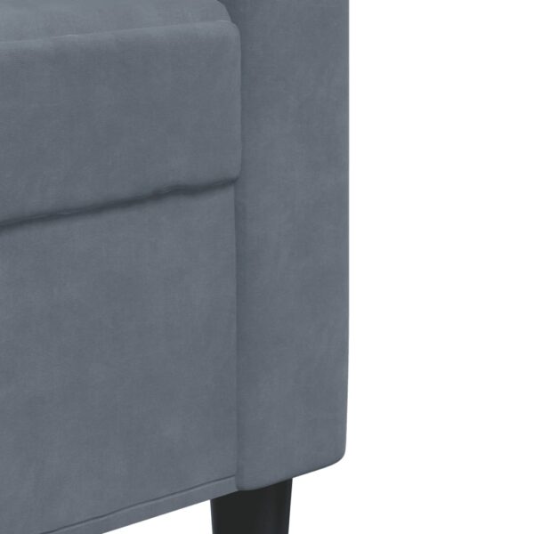 4 pcs conjunto de sofás com almofadões veludo cinzento-escuro - Image 7