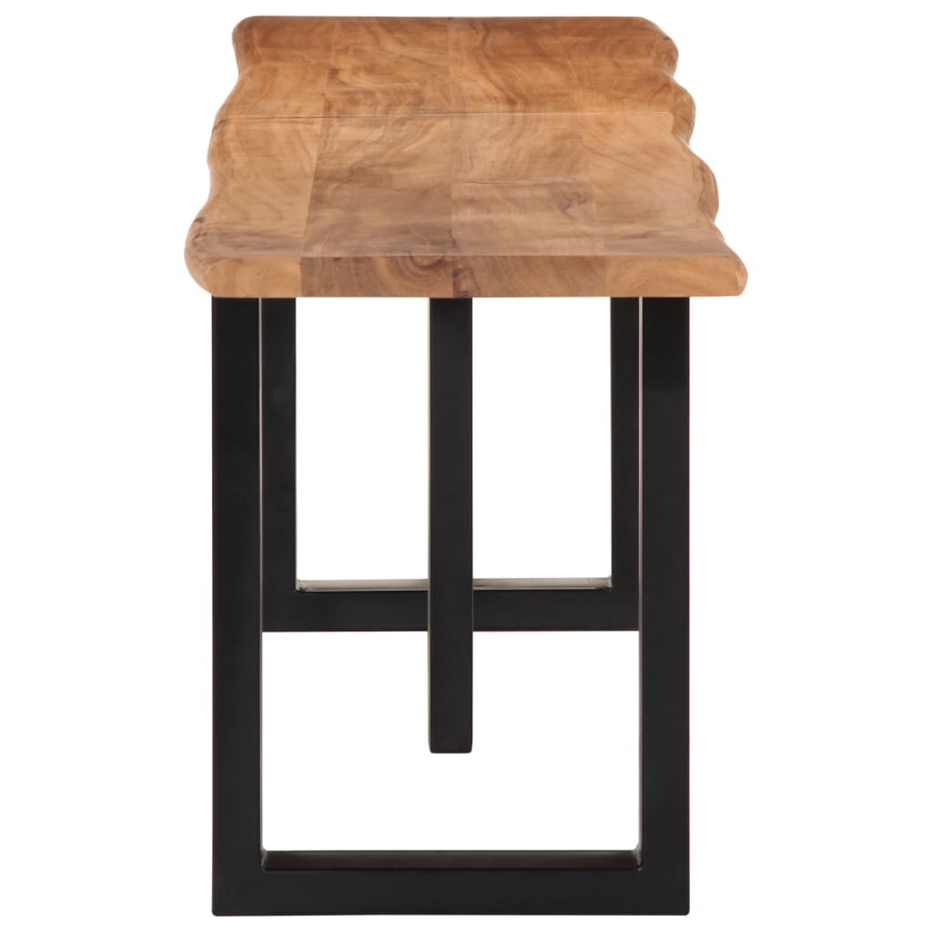 Banco 160 cm madeira de acácia maciça e aço - Image 3