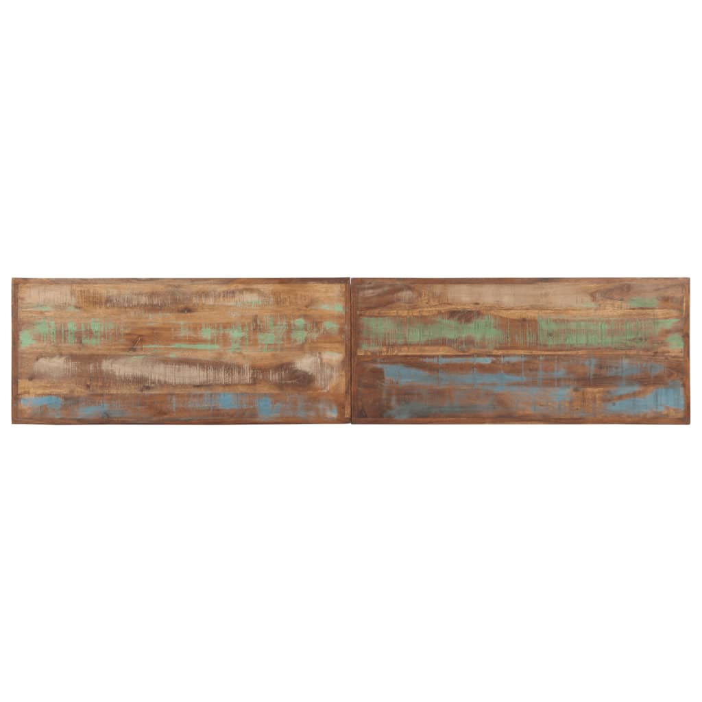 Banco 160 cm madeira recuperada maciça e aço - Image 4