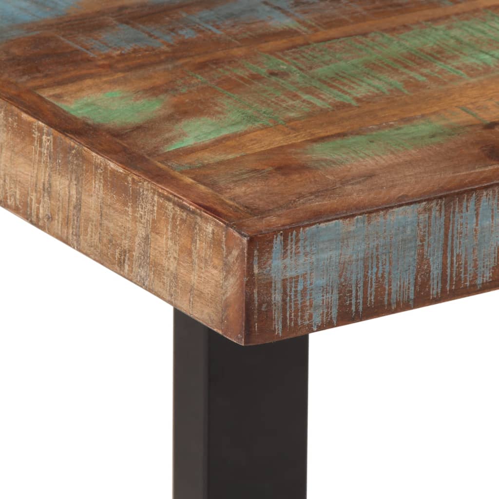 Banco 160 cm madeira recuperada maciça e aço - Image 5