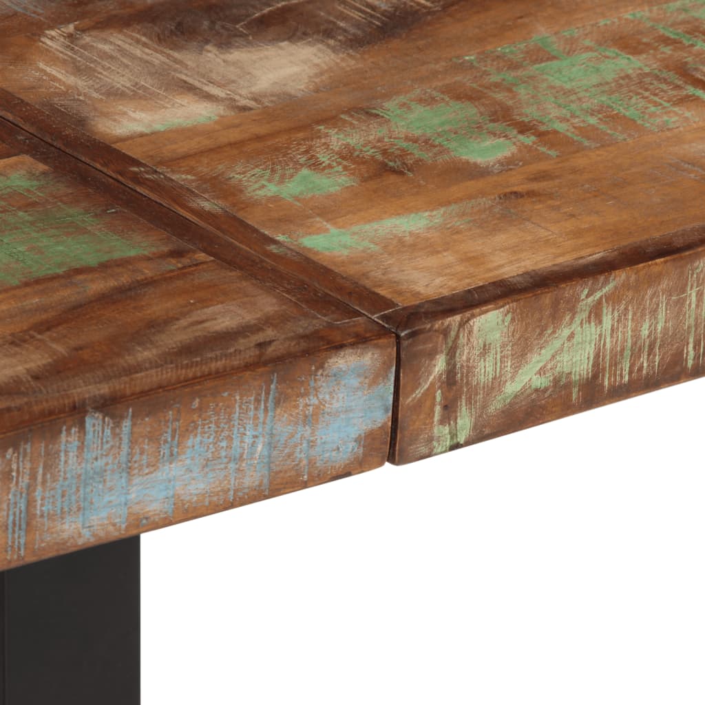 Banco 160 cm madeira recuperada maciça e aço - Image 6