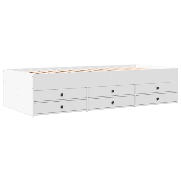 Sofá-cama com gavetas sem colchão 75x190 cm branco - Image 2