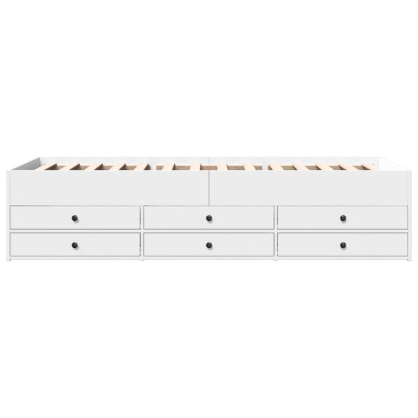 Sofá-cama com gavetas sem colchão 75x190 cm branco - Image 3