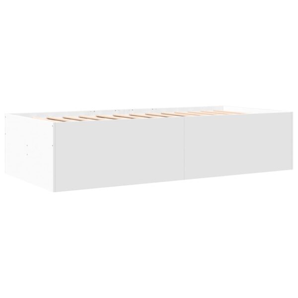 Sofá-cama com gavetas sem colchão 75x190 cm branco - Image 5