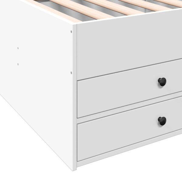 Sofá-cama com gavetas sem colchão 75x190 cm branco - Image 7