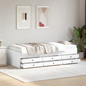 Sofá-cama com gavetas sem colchão 75x190 cm branco