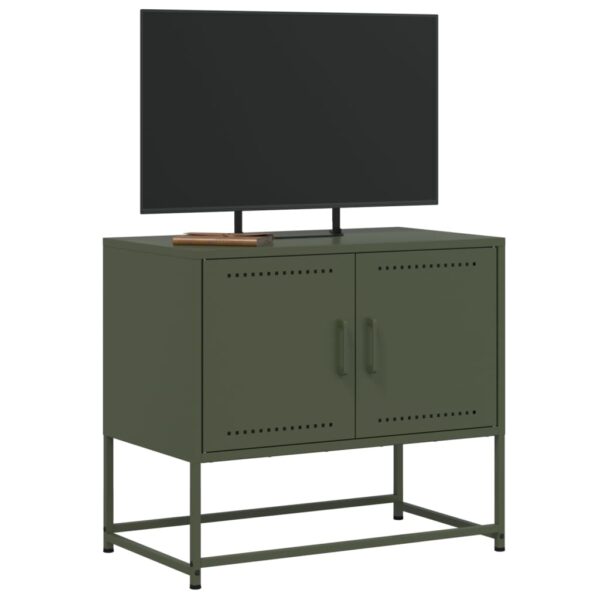 Móvel de TV 68,5x39x60,5 aço verde azeitona - Image 3