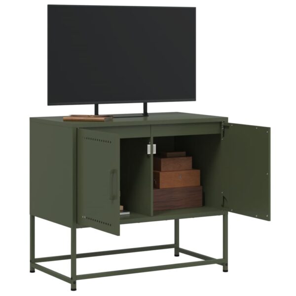 Móvel de TV 68,5x39x60,5 aço verde azeitona - Image 4