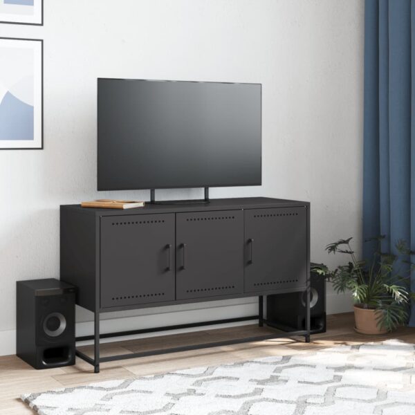 Móvel de TV 100,5x39x60,5 cm aço preto - Image 2