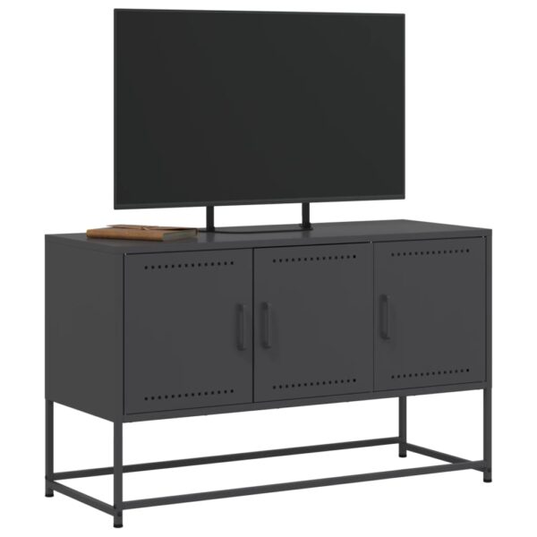 Móvel de TV 100,5x39x60,5 cm aço preto - Image 3