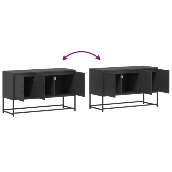 Móvel de TV 100,5x39x60,5 cm aço preto - Image 9