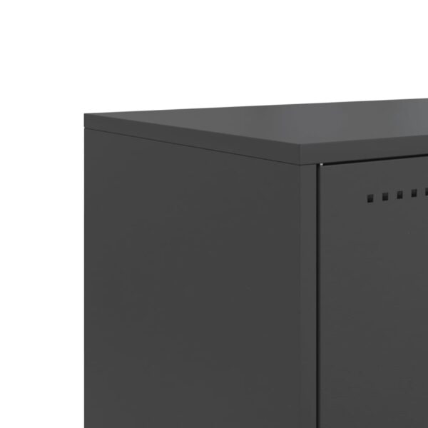 Móvel de TV 100,5x39x60,5 cm aço preto - Image 10