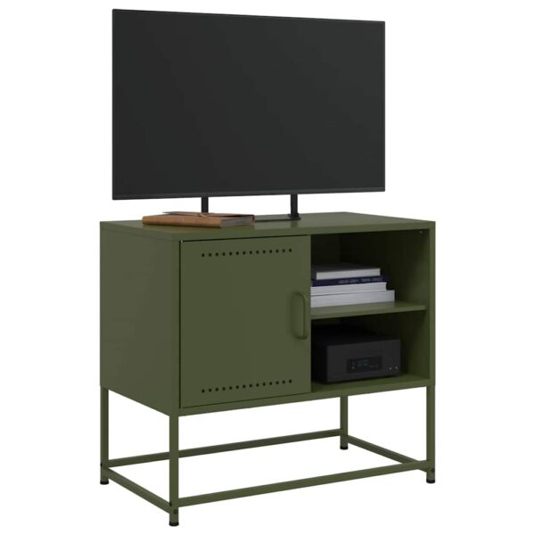 Móvel de TV 68x39x60,5 cm aço verde azeitona - Image 4