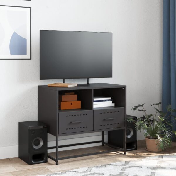 Móvel de TV 68x39x60,5 cm aço preto - Image 2