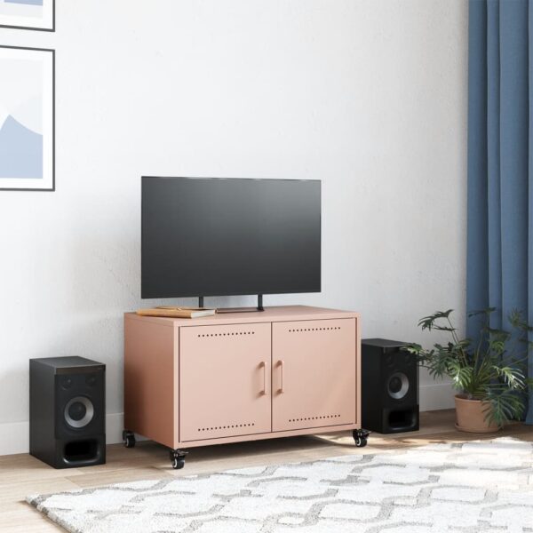 Móvel de TV 68x39x43,5 cm aço rosa - Image 2