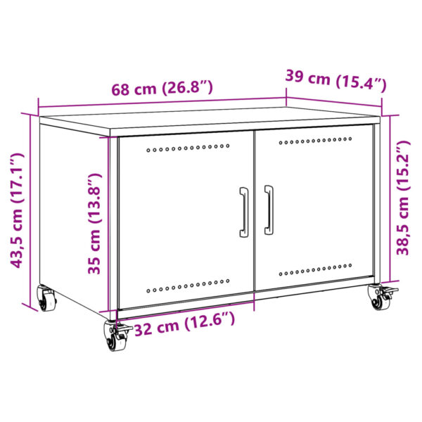 Móvel de TV 68x39x43,5 cm aço rosa - Image 11