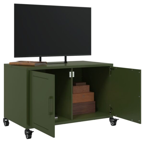 Móvel de TV 68x39x43,5 cm aço verde azeitona - Image 3