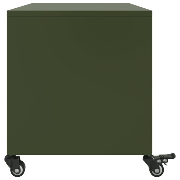 Móvel de TV 68x39x43,5 cm aço verde azeitona - Image 6