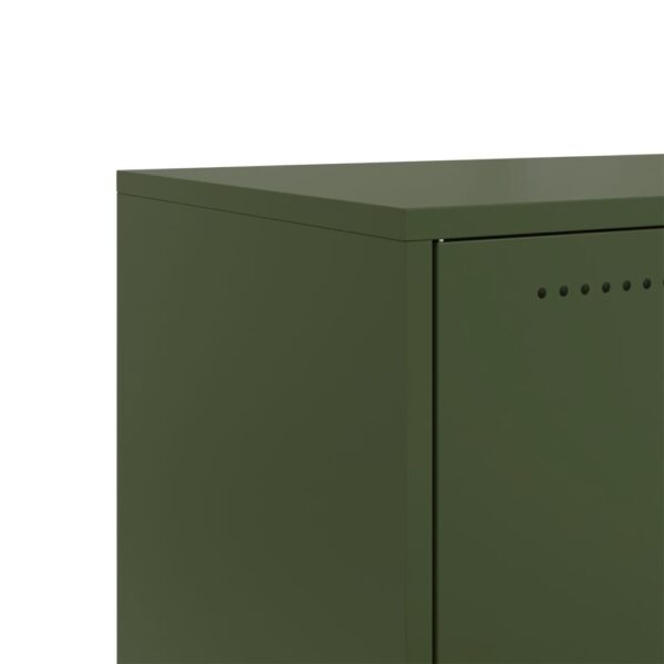 Móvel de TV 68x39x43,5 cm aço verde azeitona - Image 9