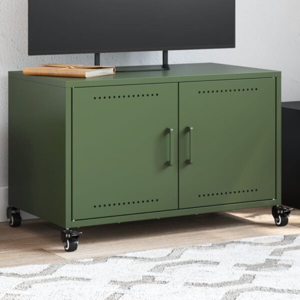 Móvel de TV 68x39x43,5 cm aço verde azeitona