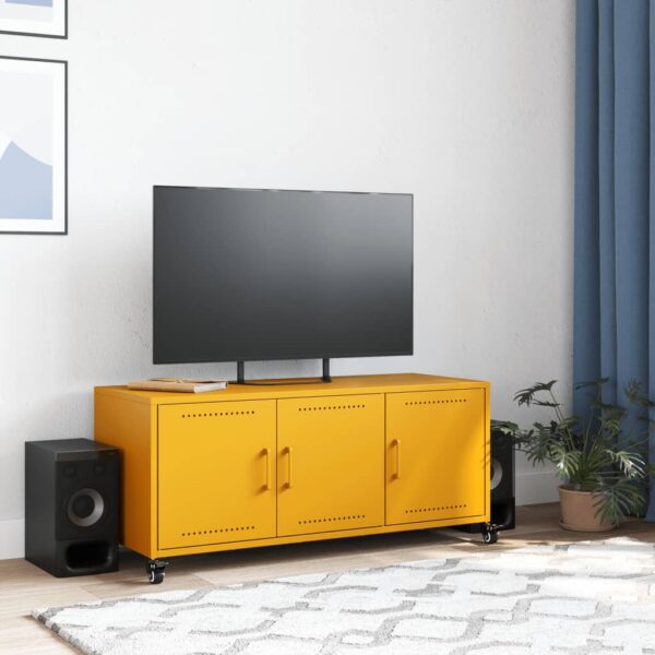 Móvel de TV 100,5x39x43,5 cm aço amarelo mostarda - Image 2