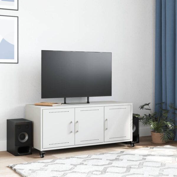 Móvel de TV 100,5x39x43,5 cm aço branco - Image 2
