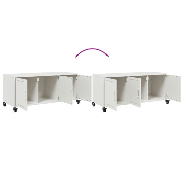 Móvel de TV 100,5x39x43,5 cm aço branco - Image 8