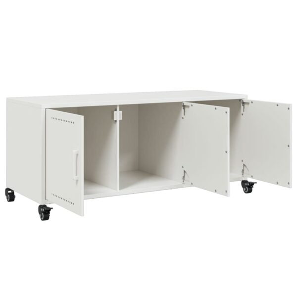 Móvel de TV 100,5x39x43,5 cm aço branco - Image 9