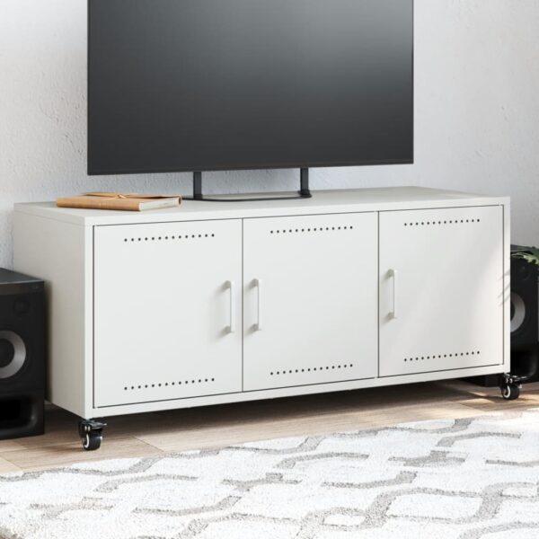 Móvel de TV 100,5x39x43,5 cm aço branco
