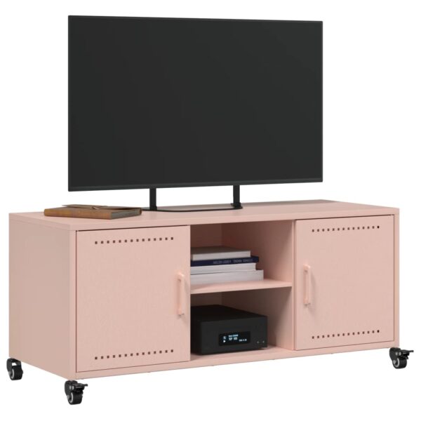 Móvel de TV 100,5x39x43,5 cm aço rosa - Image 3