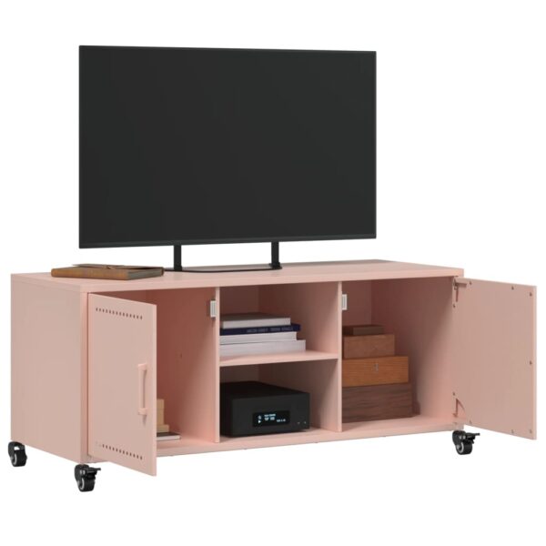 Móvel de TV 100,5x39x43,5 cm aço rosa - Image 4