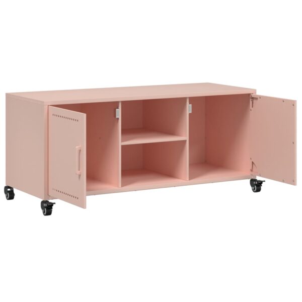 Móvel de TV 100,5x39x43,5 cm aço rosa - Image 8