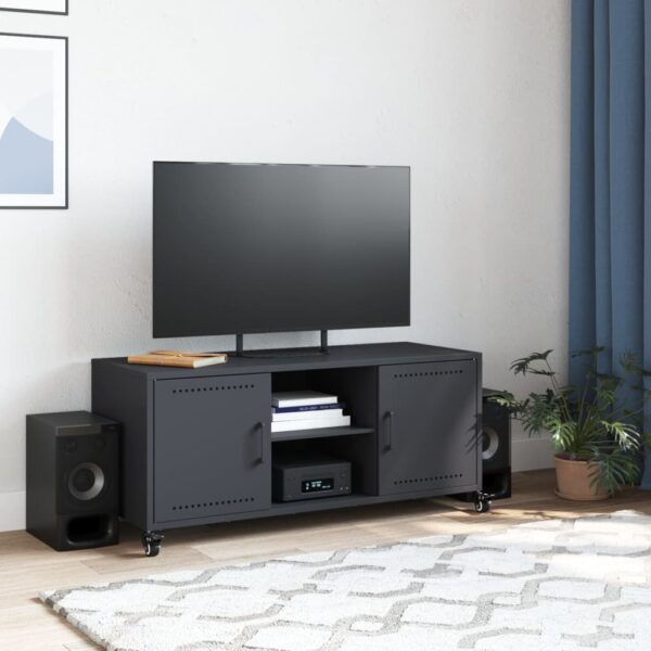 Móvel de TV 100,5x39x43,5 cm aço antracite - Image 2