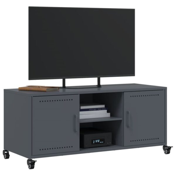 Móvel de TV 100,5x39x43,5 cm aço antracite - Image 3