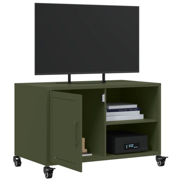 Móvel de TV 68x39x43,5 cm aço verde azeitona - Image 4