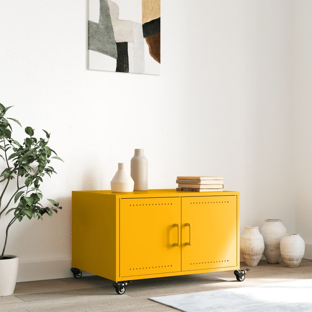 Mesa de centro 68x50x43,5 cm aço amarelo mostarda - Image 2