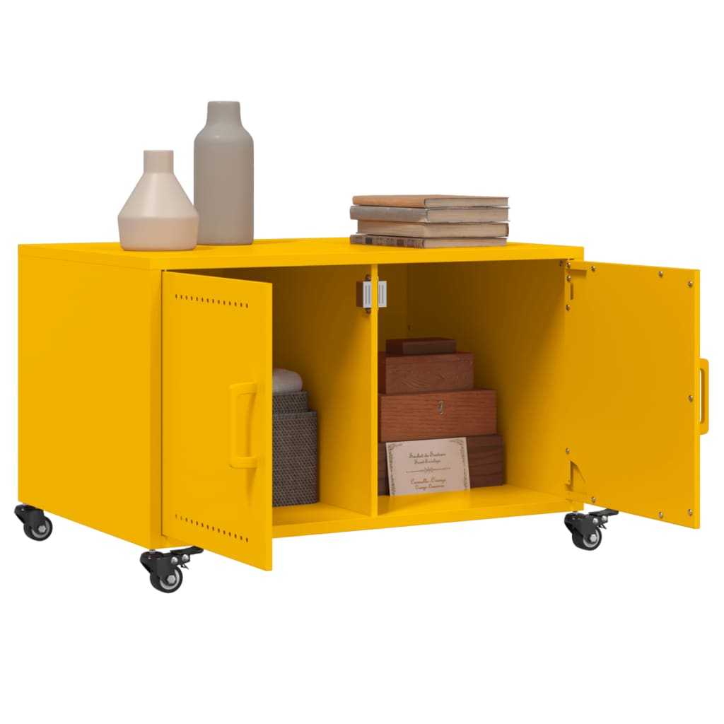 Mesa de centro 68x50x43,5 cm aço amarelo mostarda - Image 3