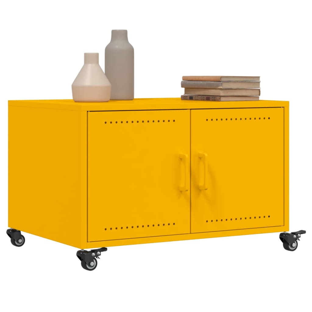 Mesa de centro 68x50x43,5 cm aço amarelo mostarda - Image 4