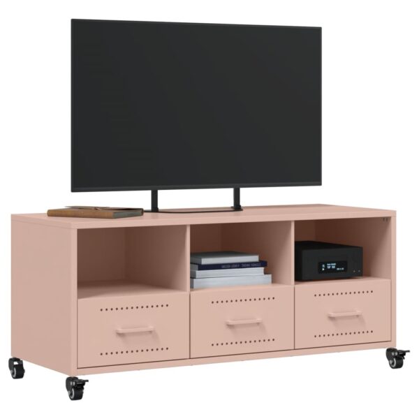 Móvel de TV 100,5x39x43,5 cm aço rosa - Image 3