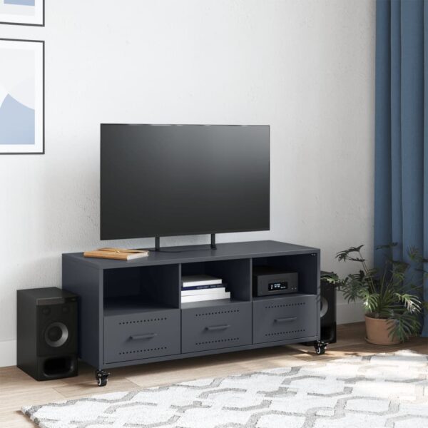 Móvel de TV 100,5x39x43,5 cm aço antracite - Image 2