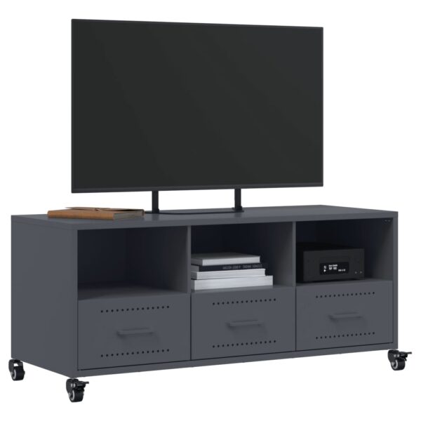 Móvel de TV 100,5x39x43,5 cm aço antracite - Image 3