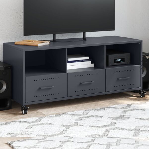 Móvel de TV 100,5x39x43,5 cm aço antracite