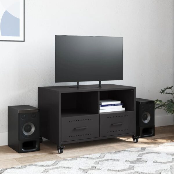 Móvel de TV 68x39x43,5 cm aço preto - Image 2
