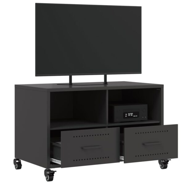 Móvel de TV 68x39x43,5 cm aço preto - Image 4