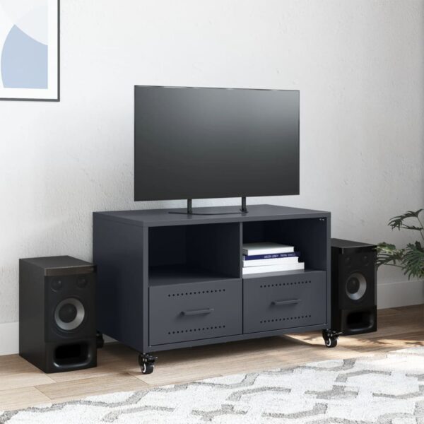 Móvel de TV 68x39x43,5 cm aço antracite - Image 2